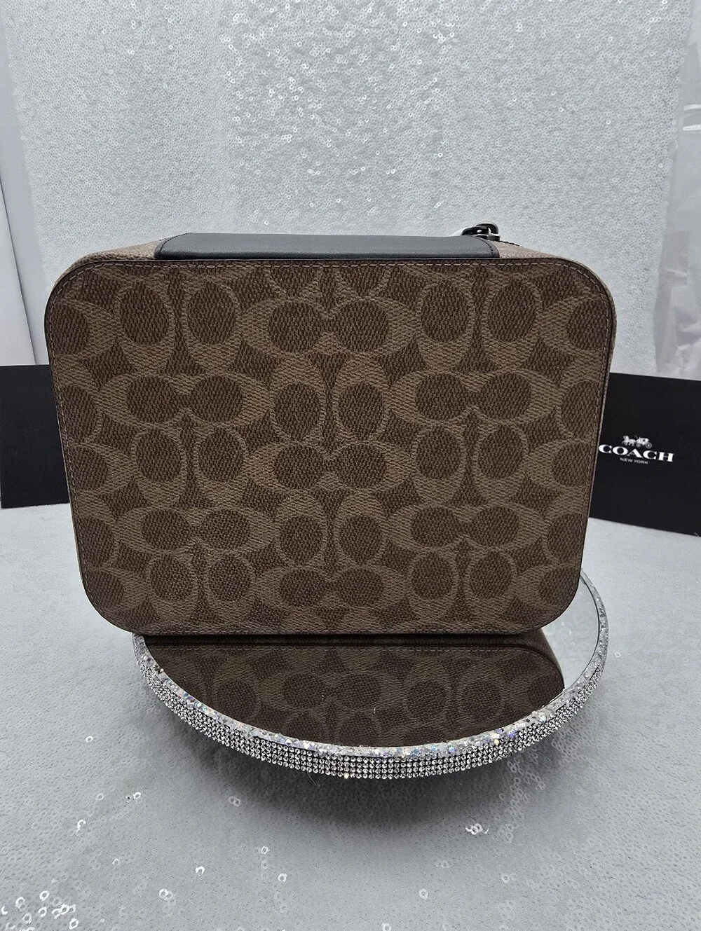 Coach Tech Organizer In Colorblock Signature Canvas Secure Zip Around